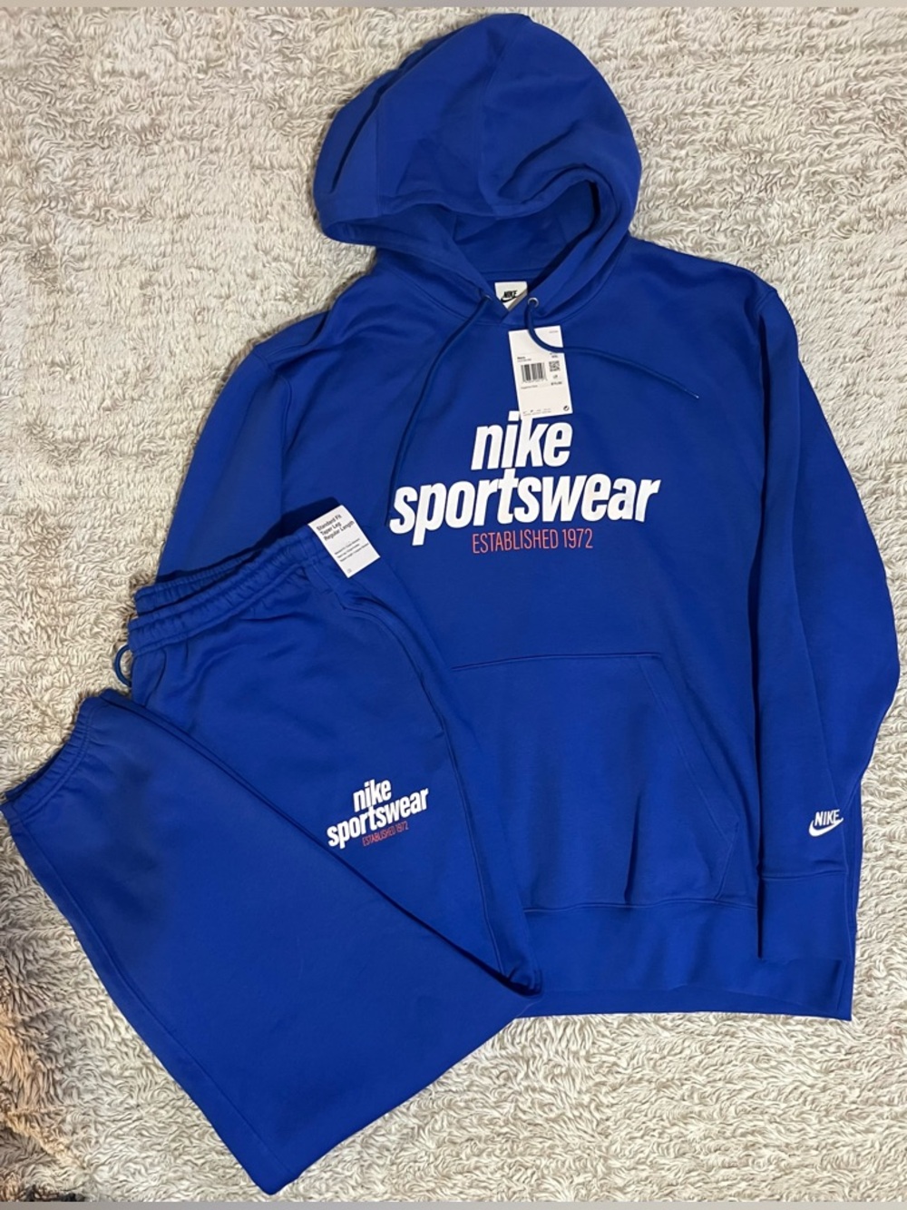 Nike Royal Blue Hoodie & Jogger Set with White Branding
